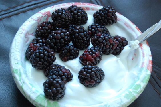 Greek Yogurt and Blackberries