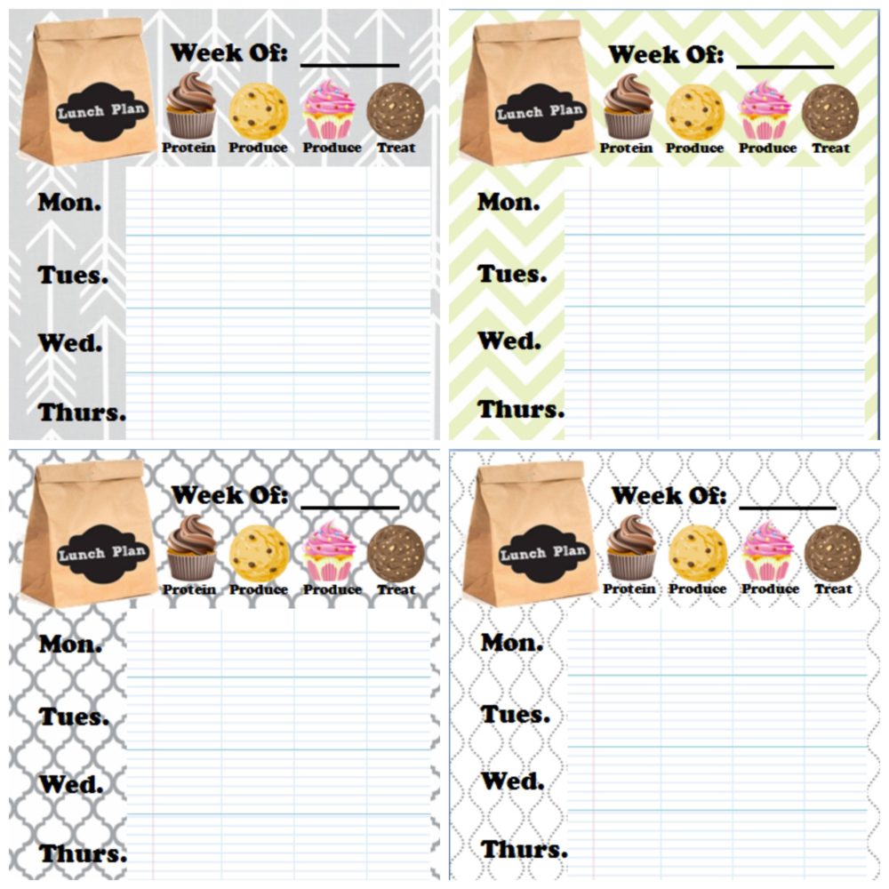 Free Printable Lunch Planner – Grocery Shrink