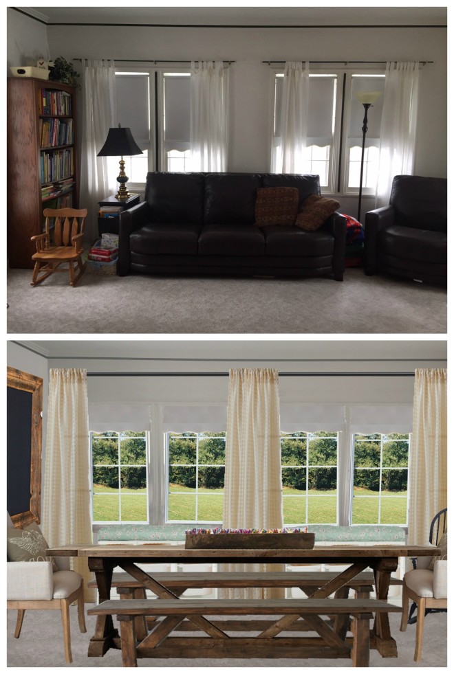 Kristen's school room before and after