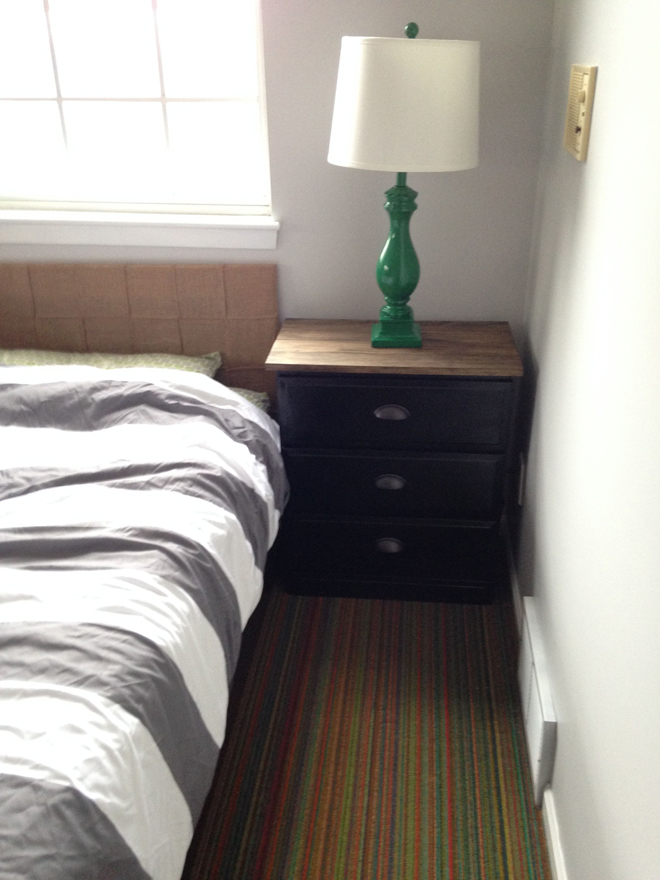 shared boy room after end table close up