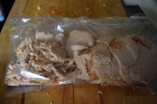 sliced turkey breast in the bag