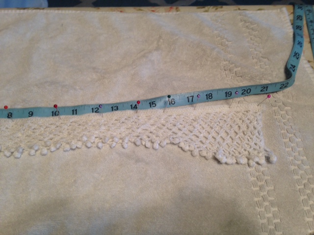 Blocking crocheted popcorn trim