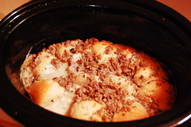3 ingredient Slow Cooked Biscuits and Gravy
