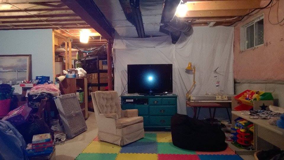 Debbie's basement tv view before