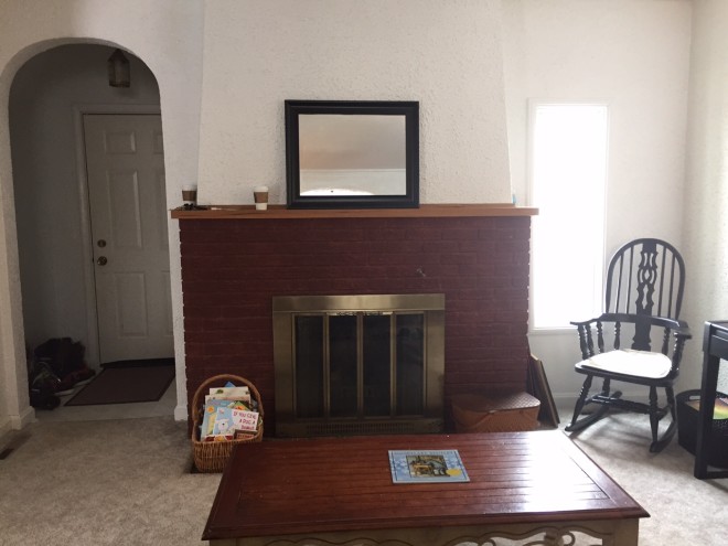 kristen's fireplace before
