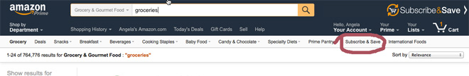 amazon subscribe and save sort