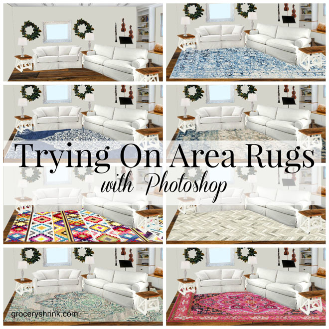Trying on area rugs with photoshop